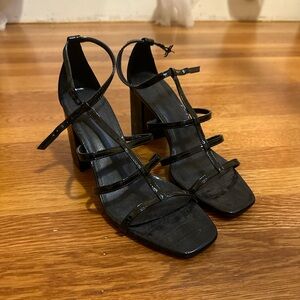Black strappy heels